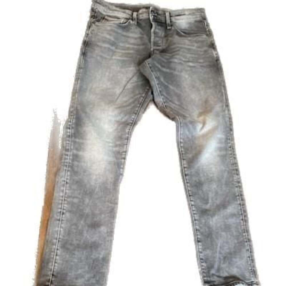 G-Star RAW Men's Gray Light Wash Straight Tapered Denim 5-Pocket Jeans